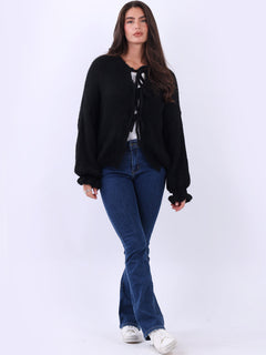 Wool Knitted Cardigan Black