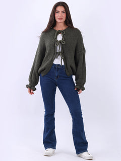 Wool Knitted Cardigan Khaki