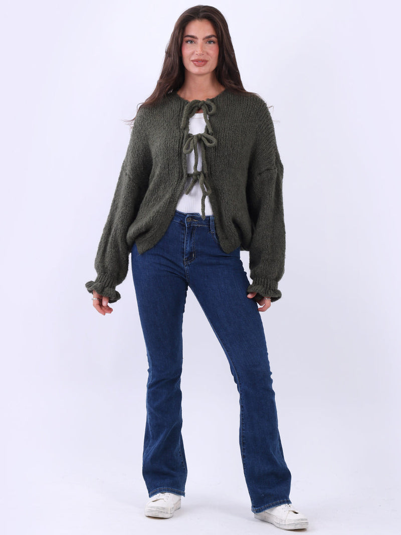 Wool Knitted Cardigan Khaki