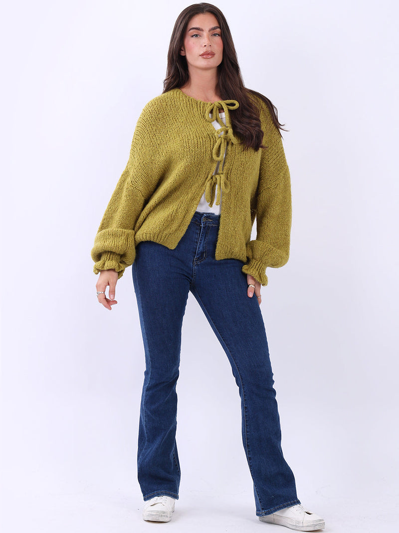 Wool Knitted Cardigan Olive