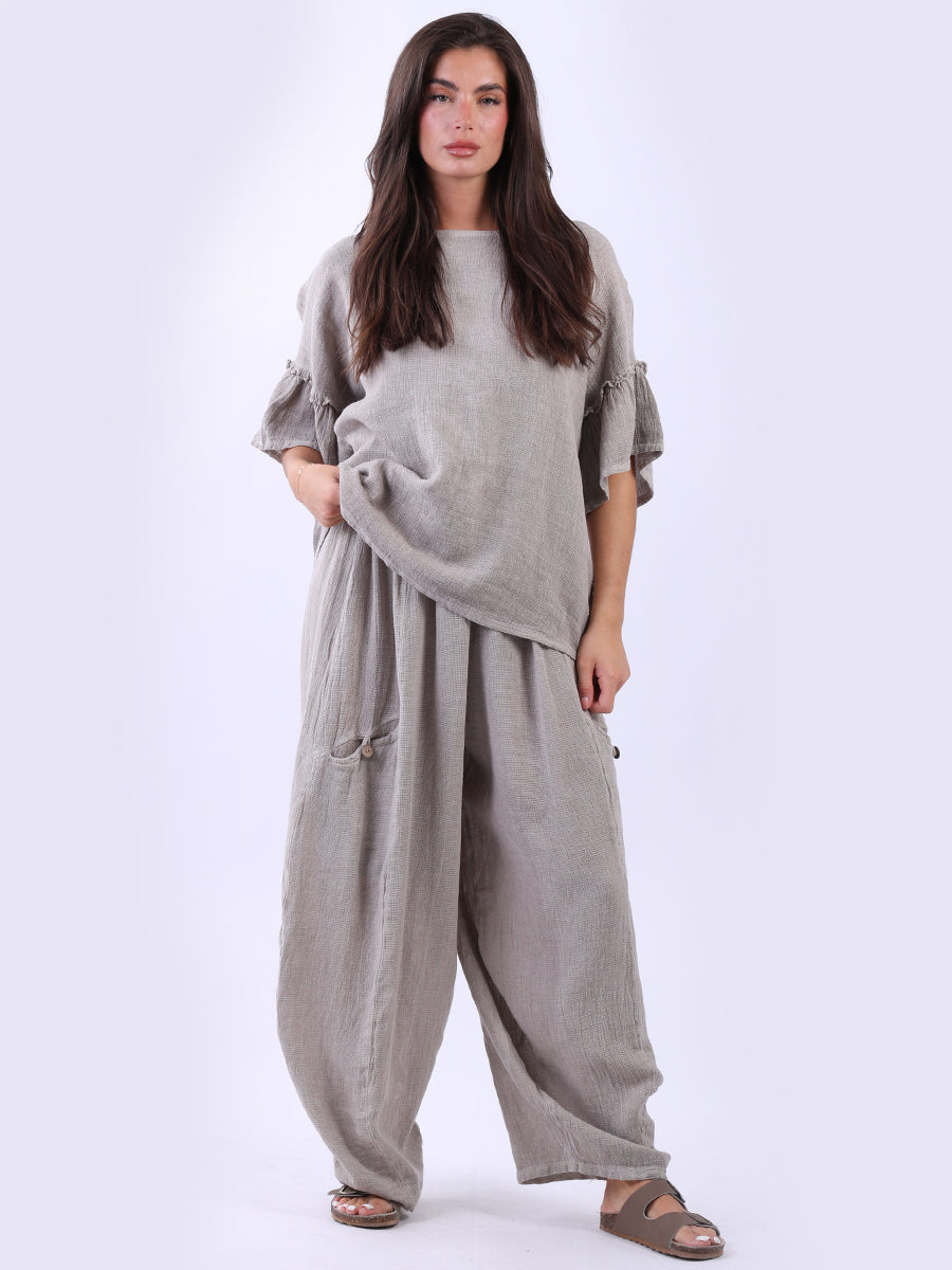 Vintage Wash Linen Tunic Beige