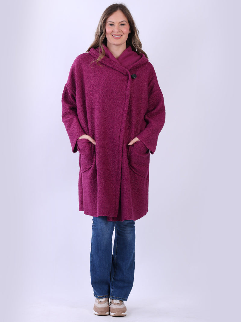 Woolen Lagenlook Jacket Magenta