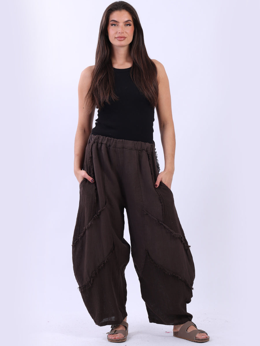 Women Linen Trouser Chocolate