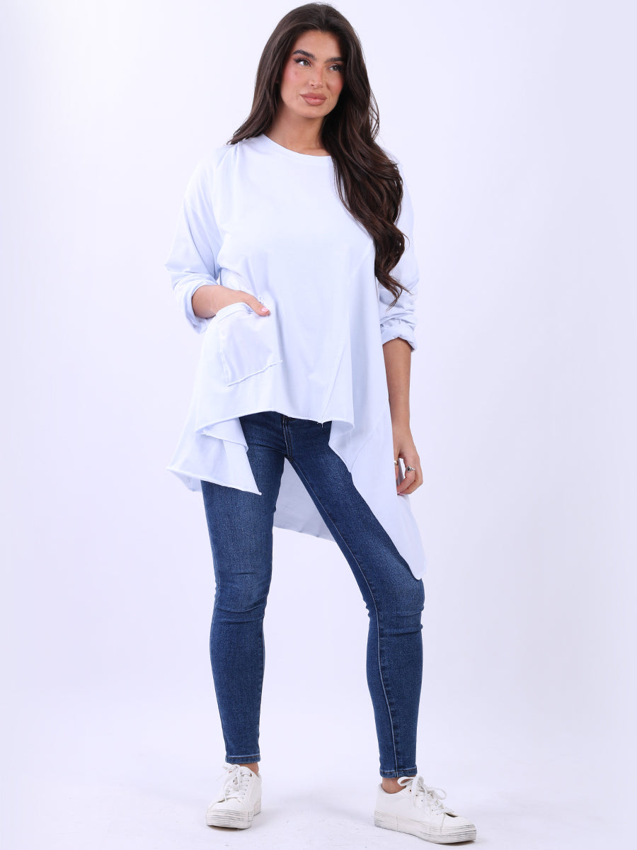 Plus Size Batwing Cotton Top White
