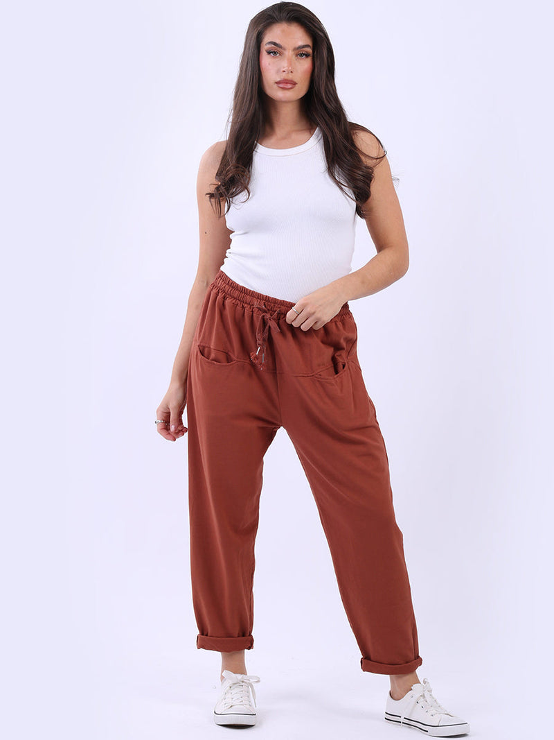 Women Cotton Pant Rust