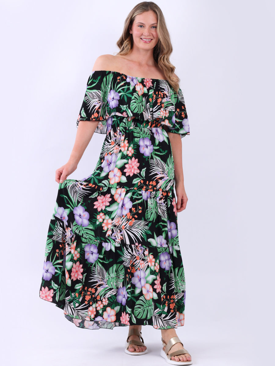 Off Shoulder Maxi Dress Black