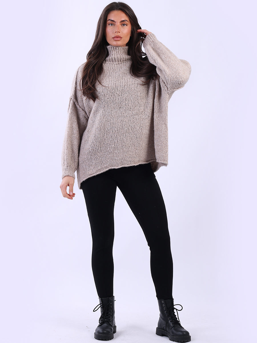 Turtle Neck Wooly Jumper Mocha