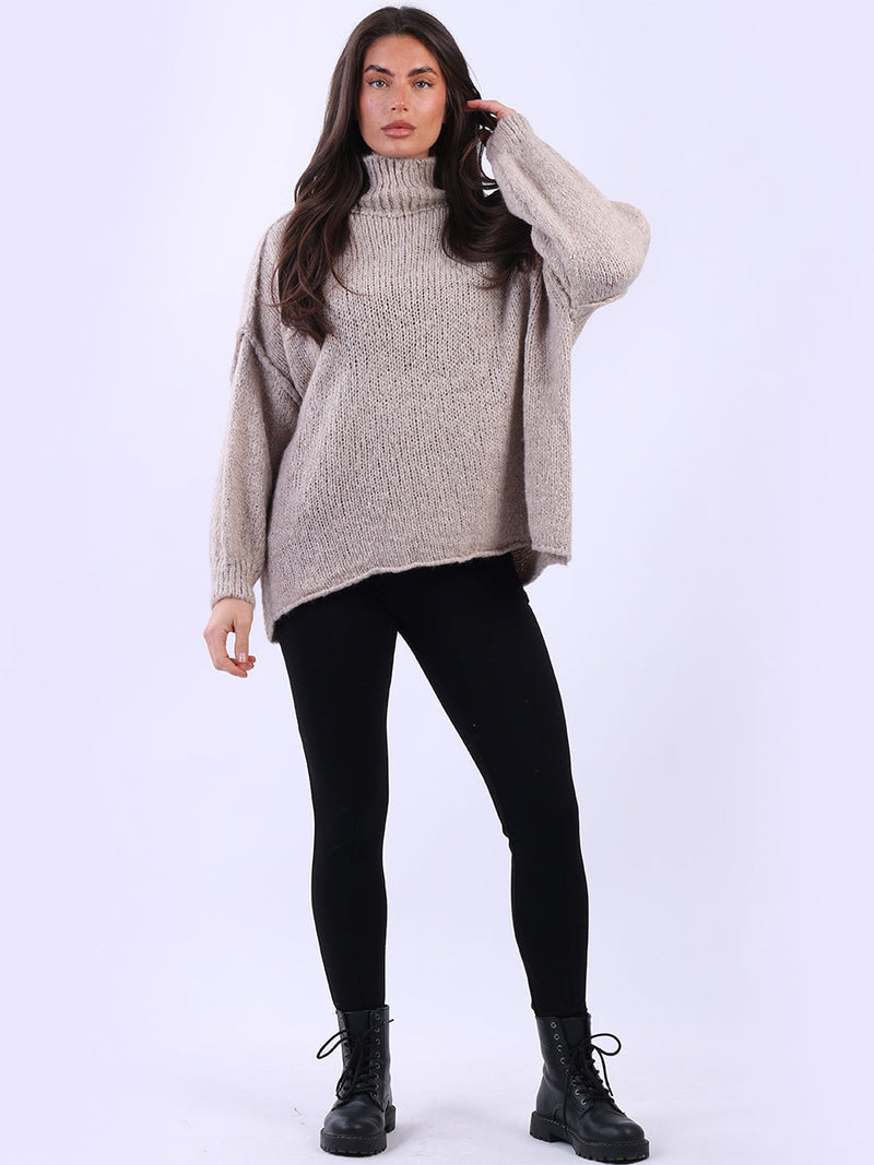 Turtle Neck Wooly Jumper Mocha