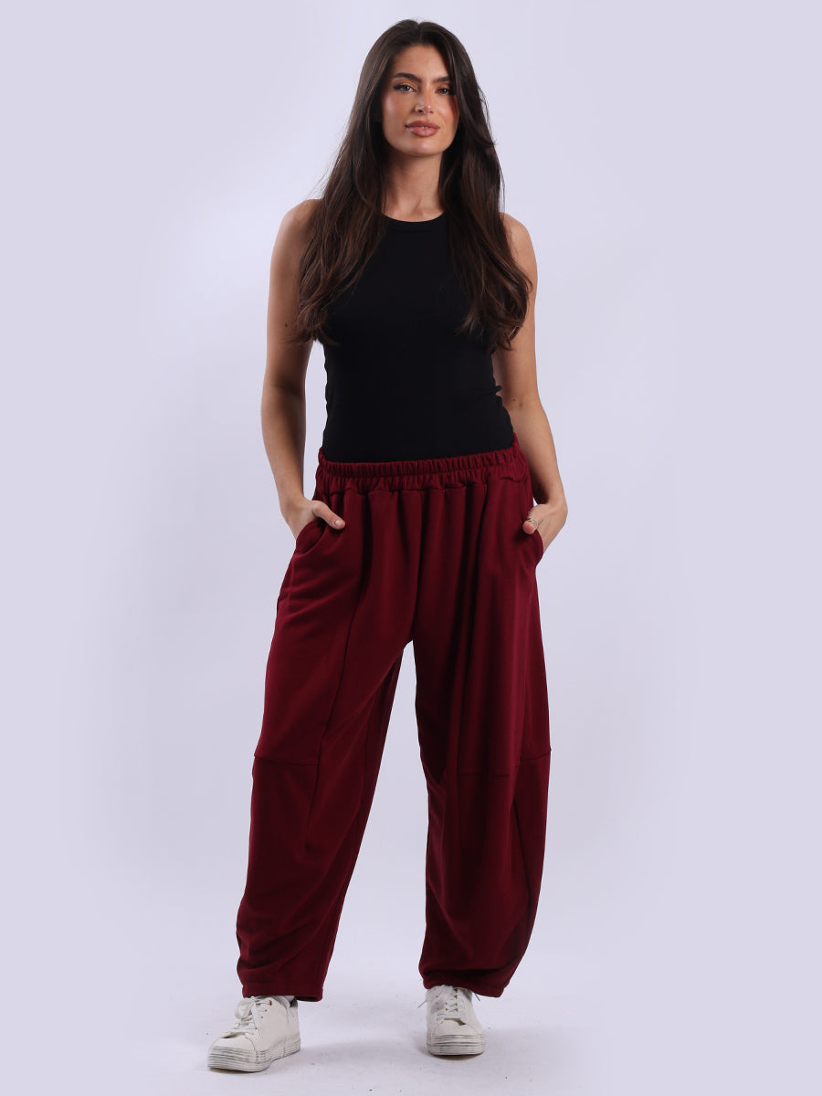 Solid Cotton Trouser Wine