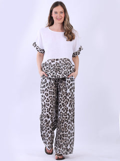 Baggy Linen Crop Top White