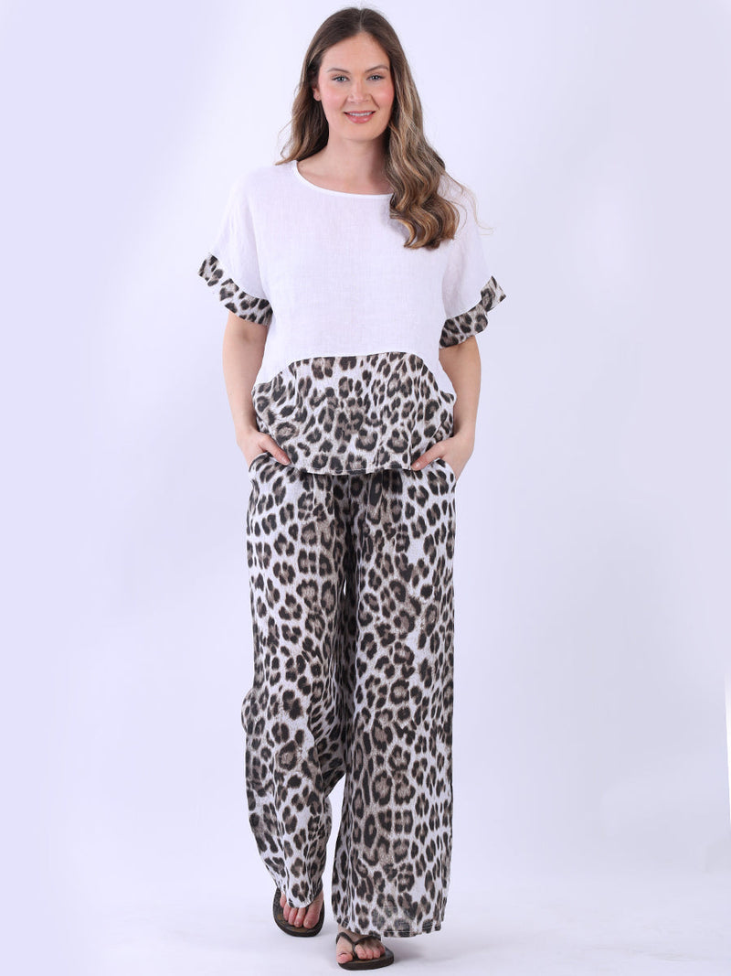 Baggy Linen Crop Top White