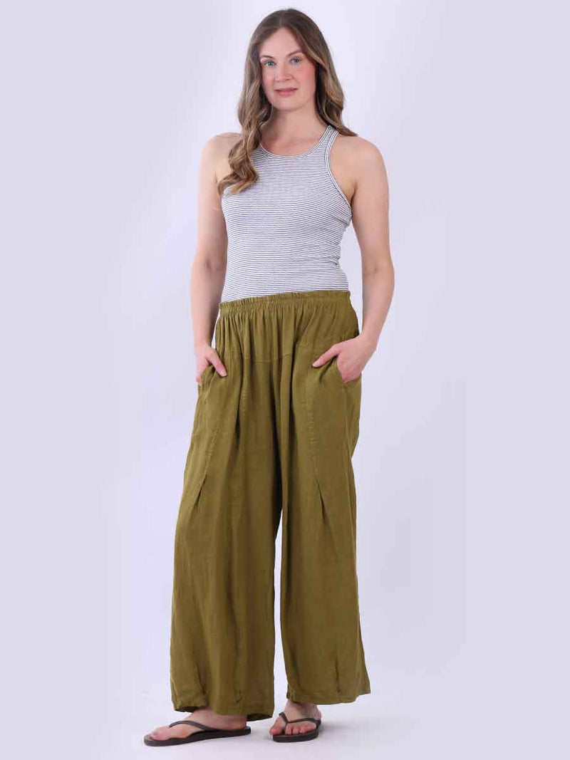 Plain Linen Pant Olive
