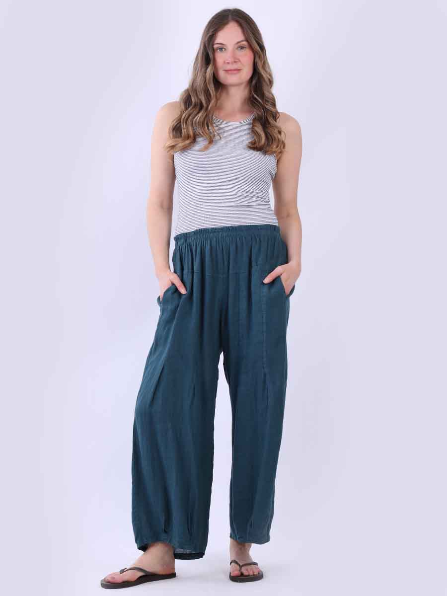 Plain Linen Pant Teal