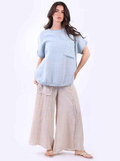Plain Linen Top Silver
