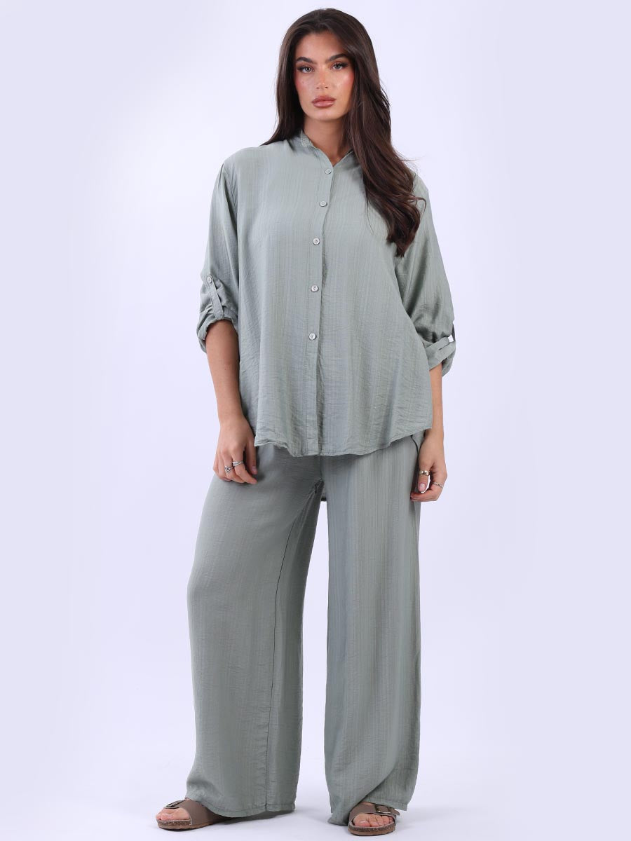 Button Sown Shirt Khaki