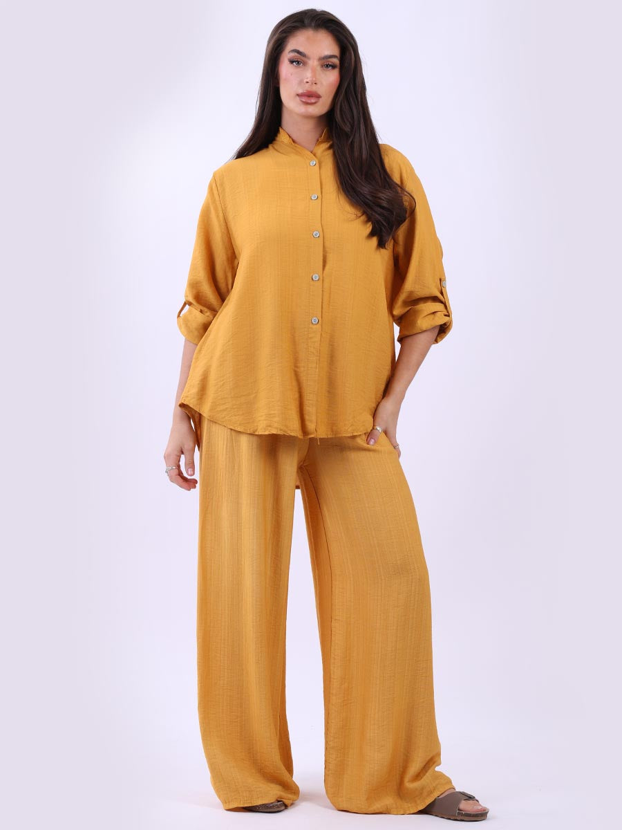 Button Sown Shirt Mustard