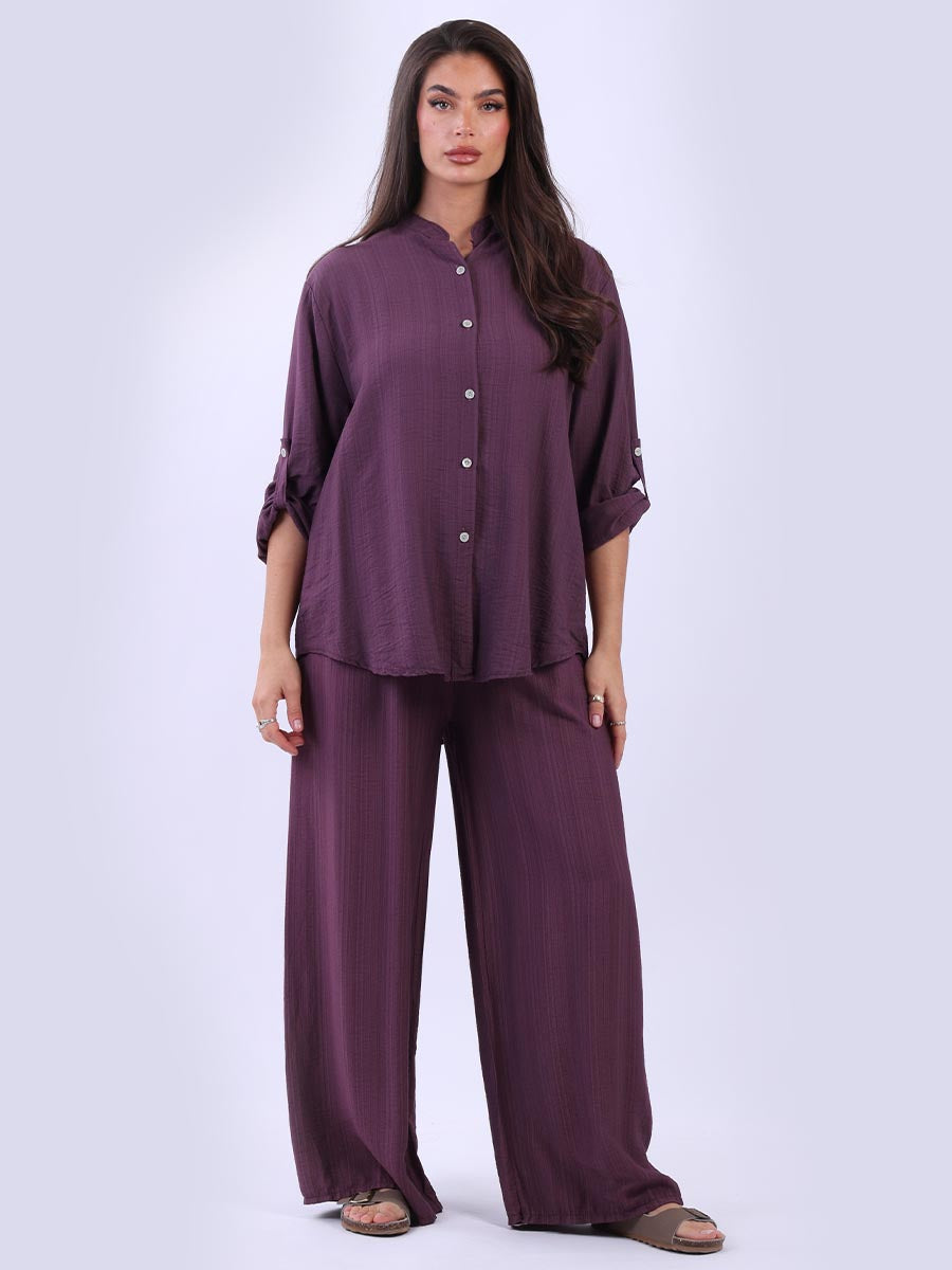 Button Sown Shirt Magenta