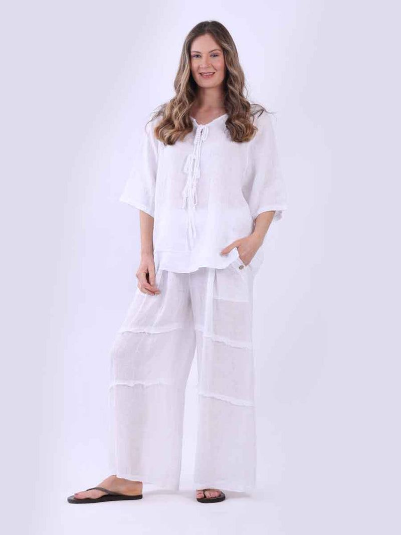 Plain Linen Top White