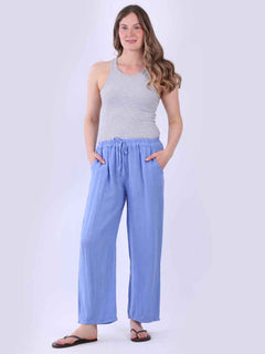 Solid Linen Trouser Denim