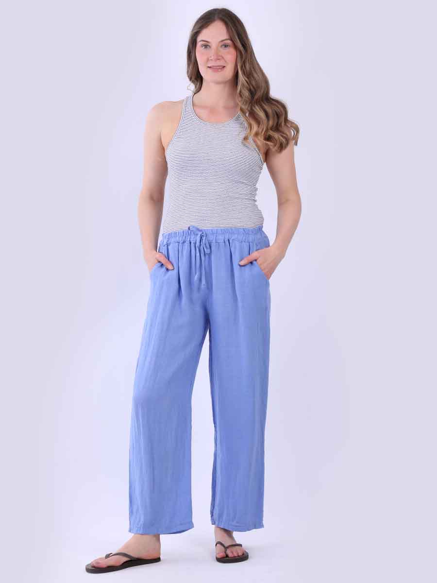 Solid Linen Trouser Denim