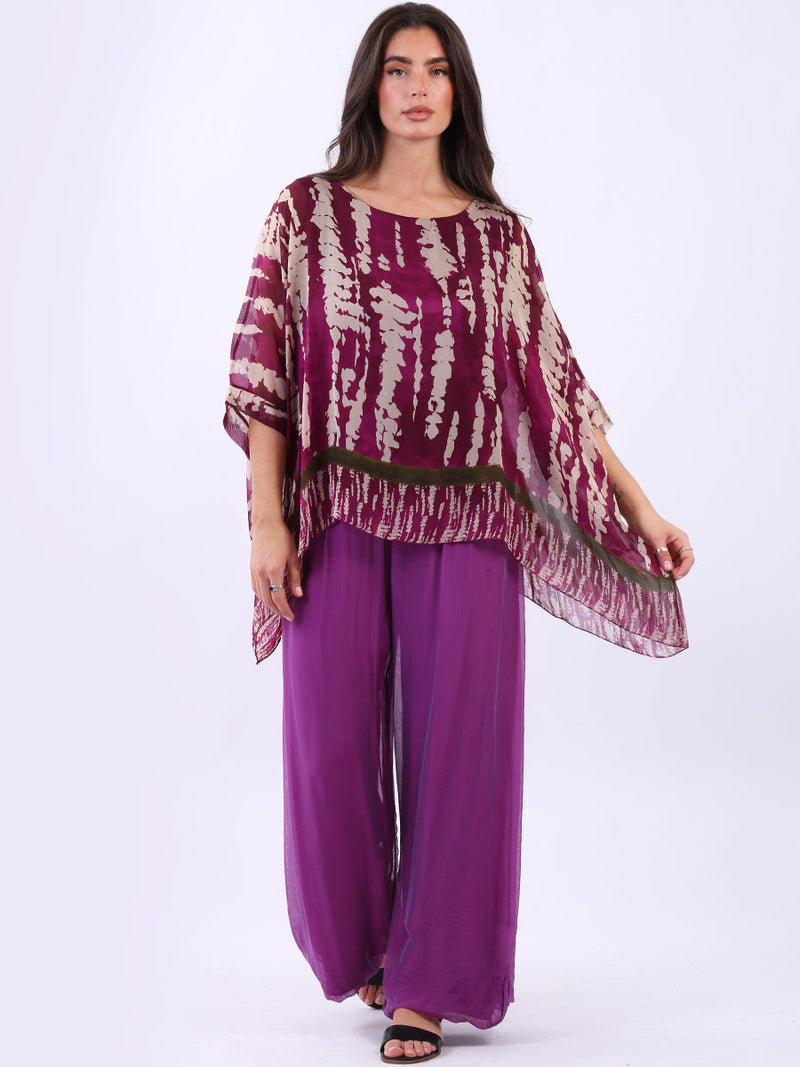 Batwing Silk Top Magenta