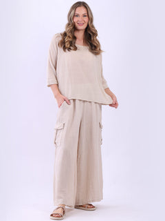 Cotton Crop Top Beige