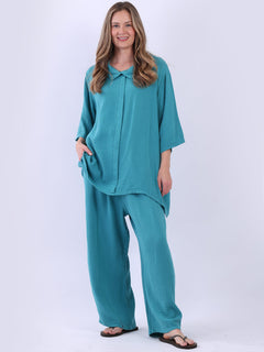 Plain Cotton Top Azure