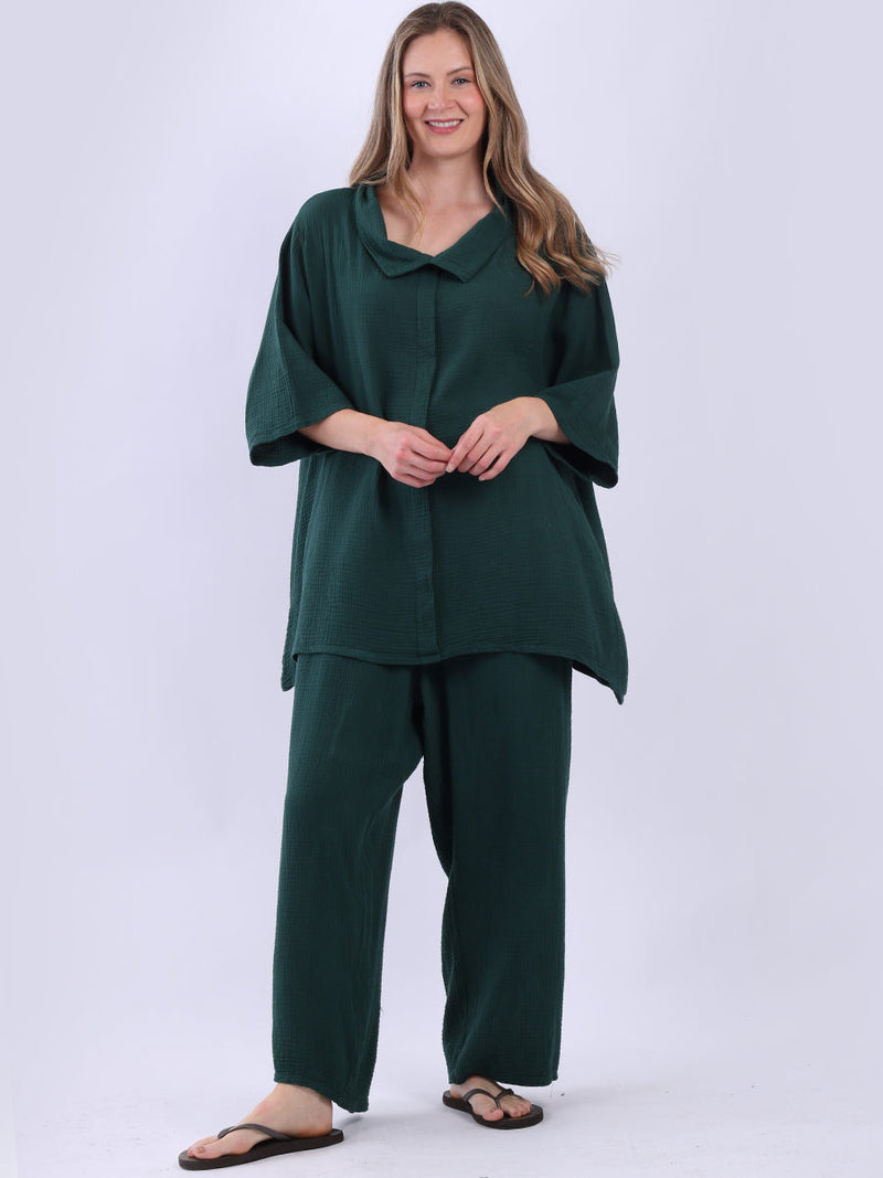 Plain Cotton Top Bottle Green