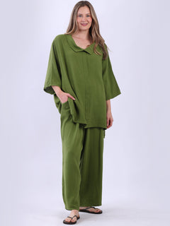 Plain Cotton Top Olive