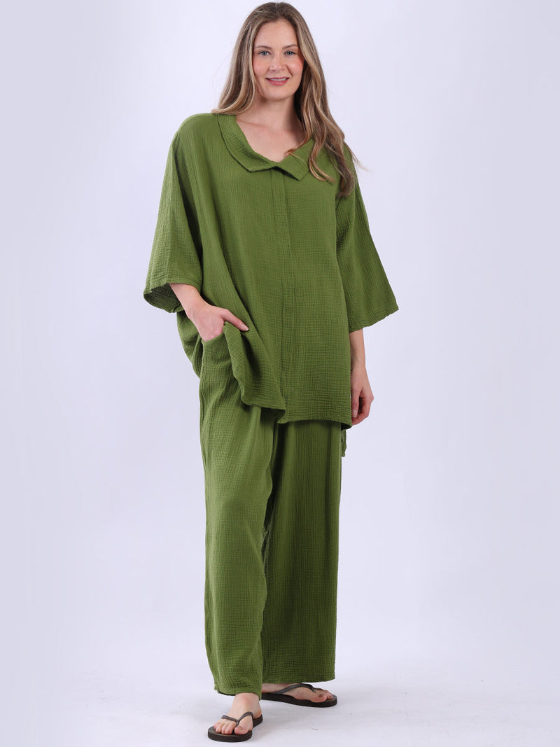 Plain Cotton Top Olive