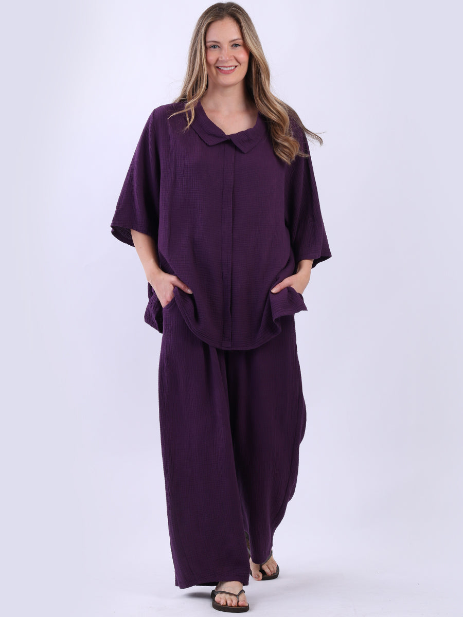 Plain Cotton Top Purple