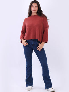 Knitted Crop Jumper Rust