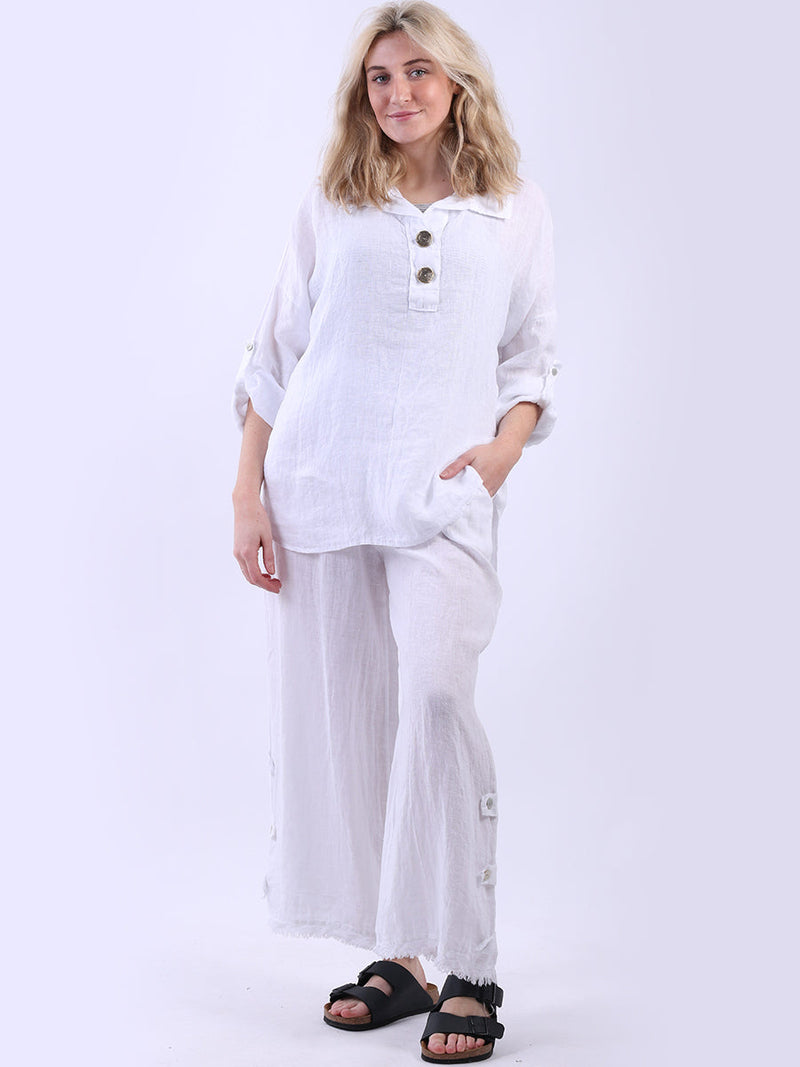 Plain Linen Top White