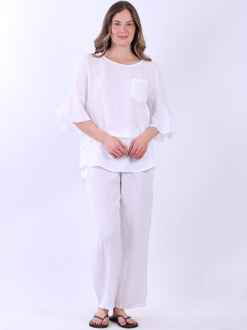 Plain Linen Top White