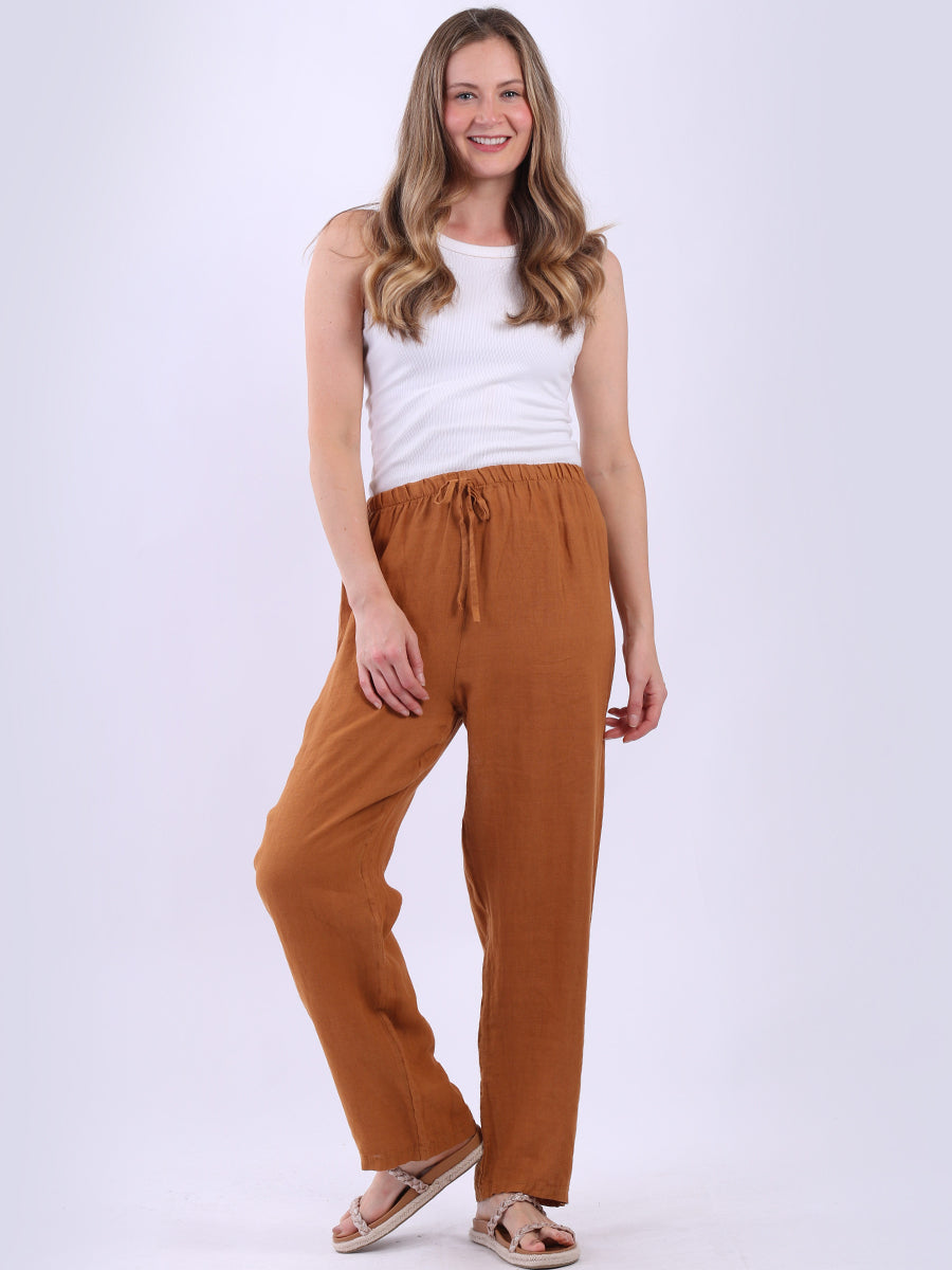Plain Linen Pant Mustard