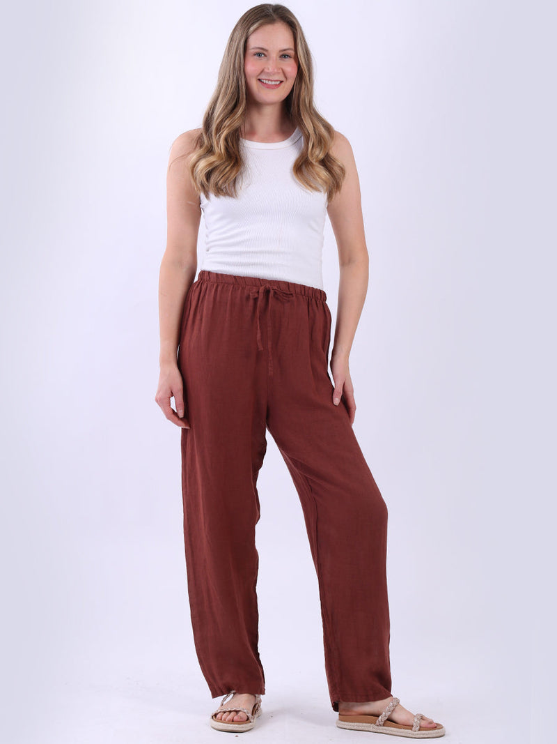 Plain Linen Pant Rust