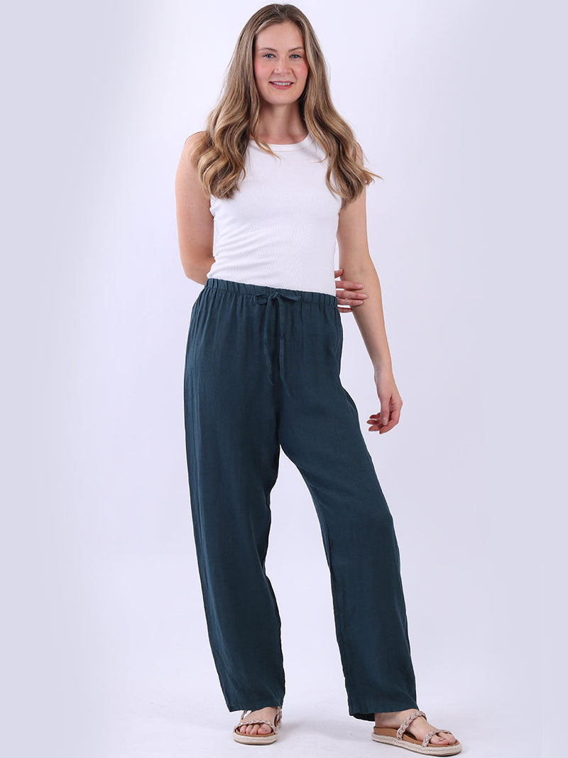Plain Linen Pant Teal