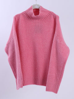 Knitted Crop Woolen Jumper Pink