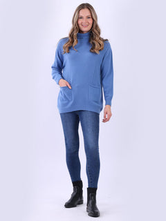 Cable Knit Solid Jumper Denim