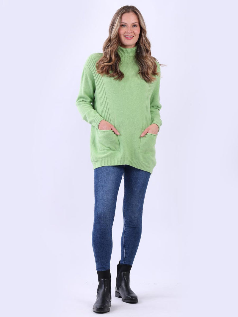 Cable Knit Solid Jumper Lime Green