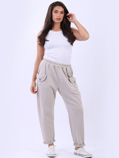 Plain Cotton Trouser Beige