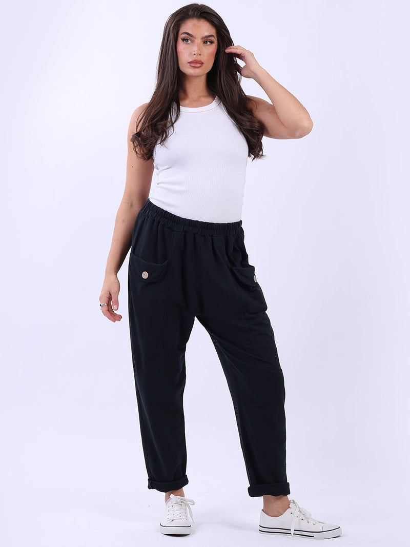 Plain Cotton Trouser Black