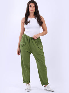 Plain Cotton Trouser Olive