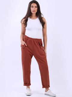 Plain Cotton Trouser Rust