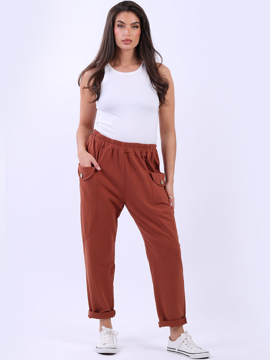 Plain Cotton Trouser Rust