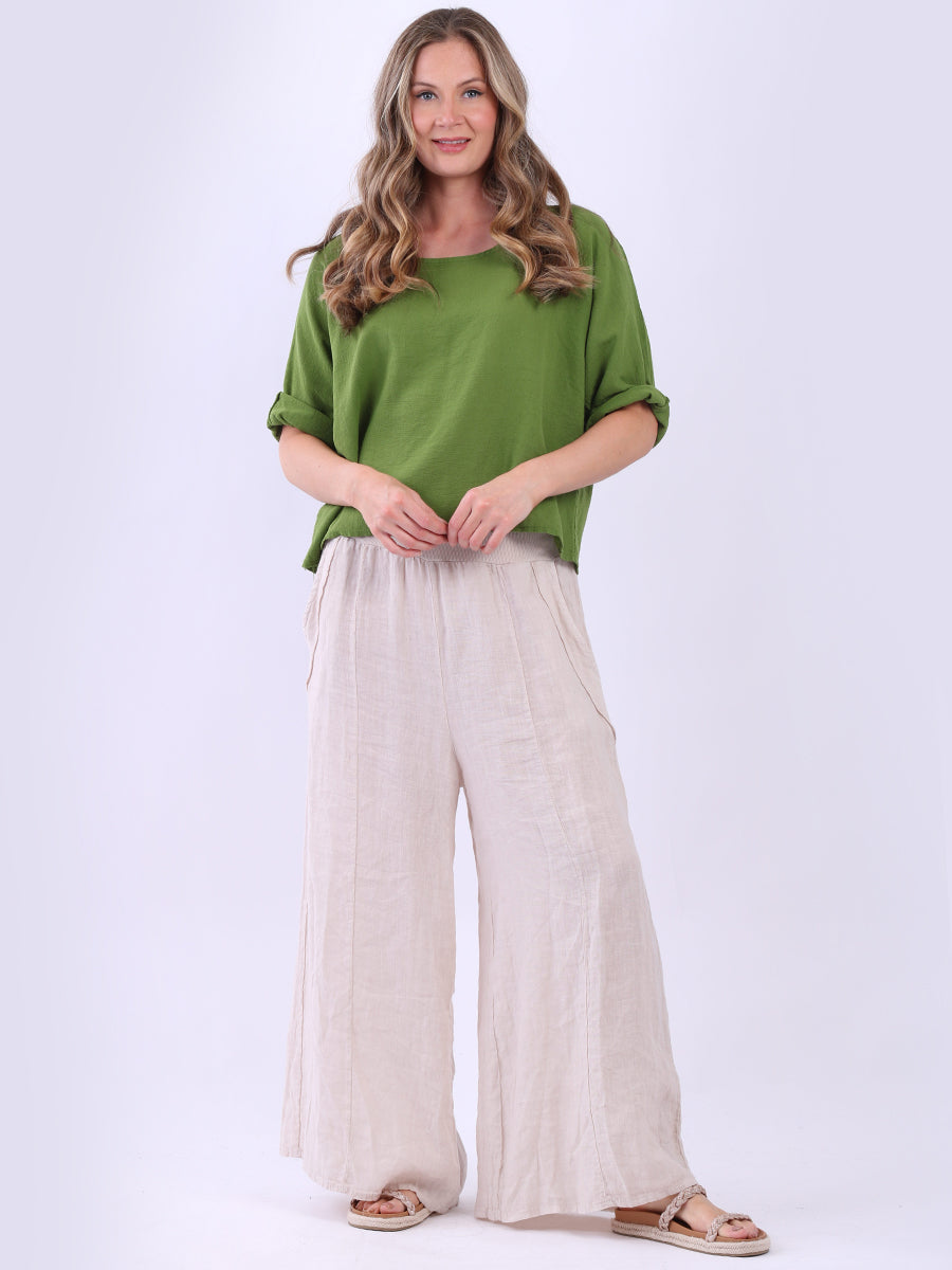 Vintage Wash Plain Crop Top Olive