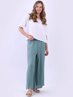 Vintage Wash Plain Crop Top White