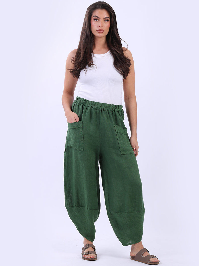 Linen Loose Trouser Olive