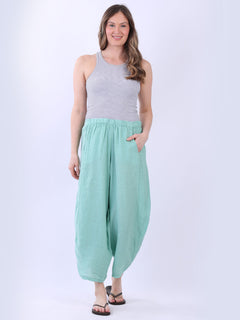 Plain Linen Trouser Sage