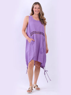 Sleeveless Linen Tank Dress Lilac